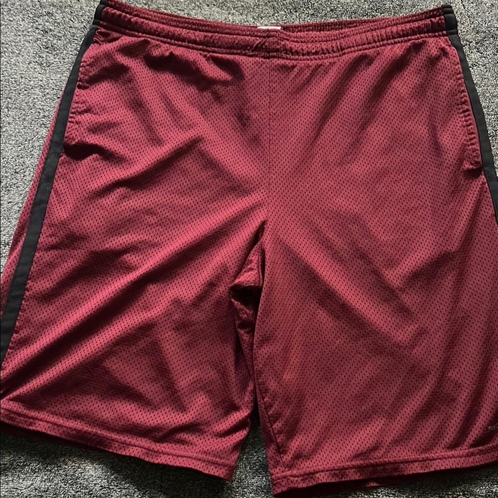 Old Navy Red and Black Athletic Shorts Moisture-Wicking Performance